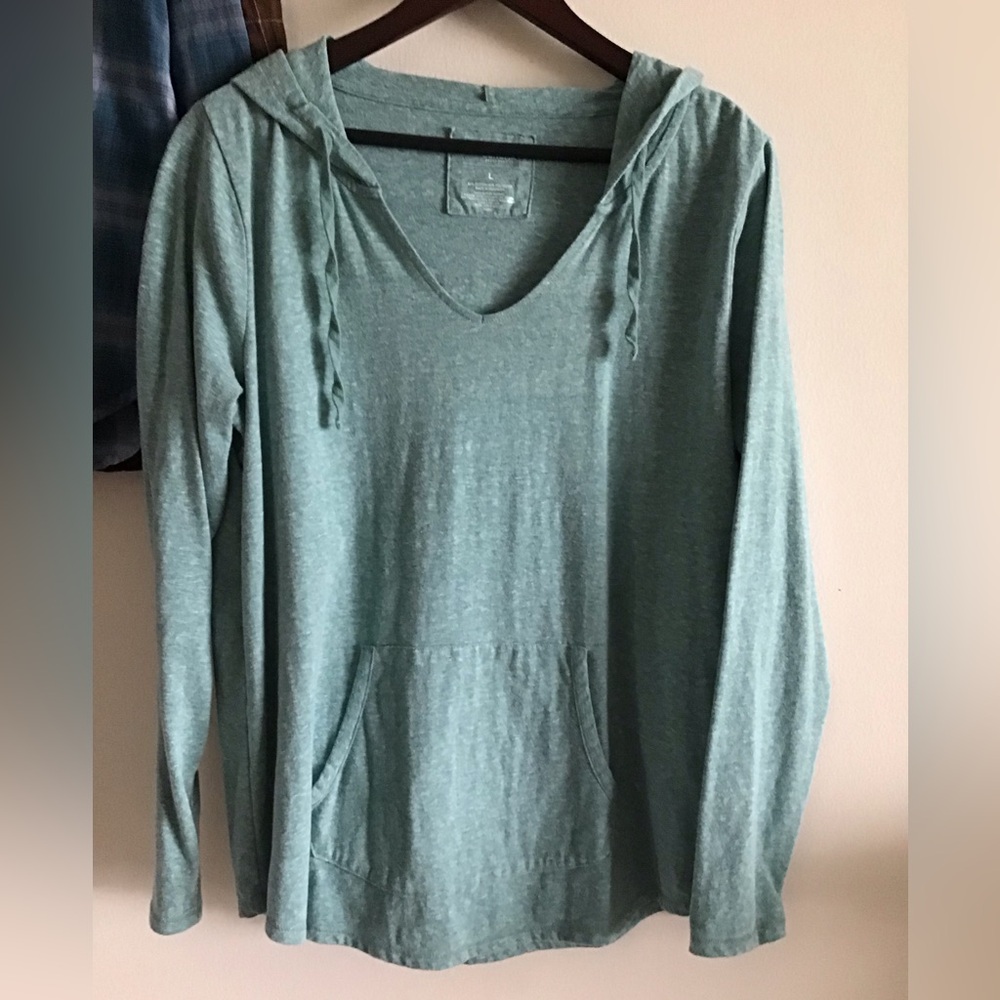 Sonoma Lightweight Heather Green Hooded Sweatshirt